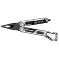 Compact Folding Multi-Tool Pliers with Carabiner – Silver & Black