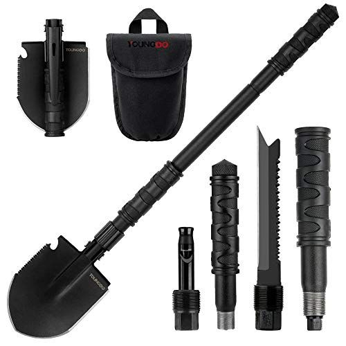 Portable Folding Camping Shovel Multi-Tool with Carry Pouch – Black